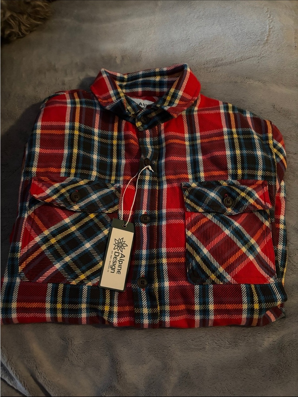 Alpine Design Red, Blue & Yellow Plaid Button-Up Shirt